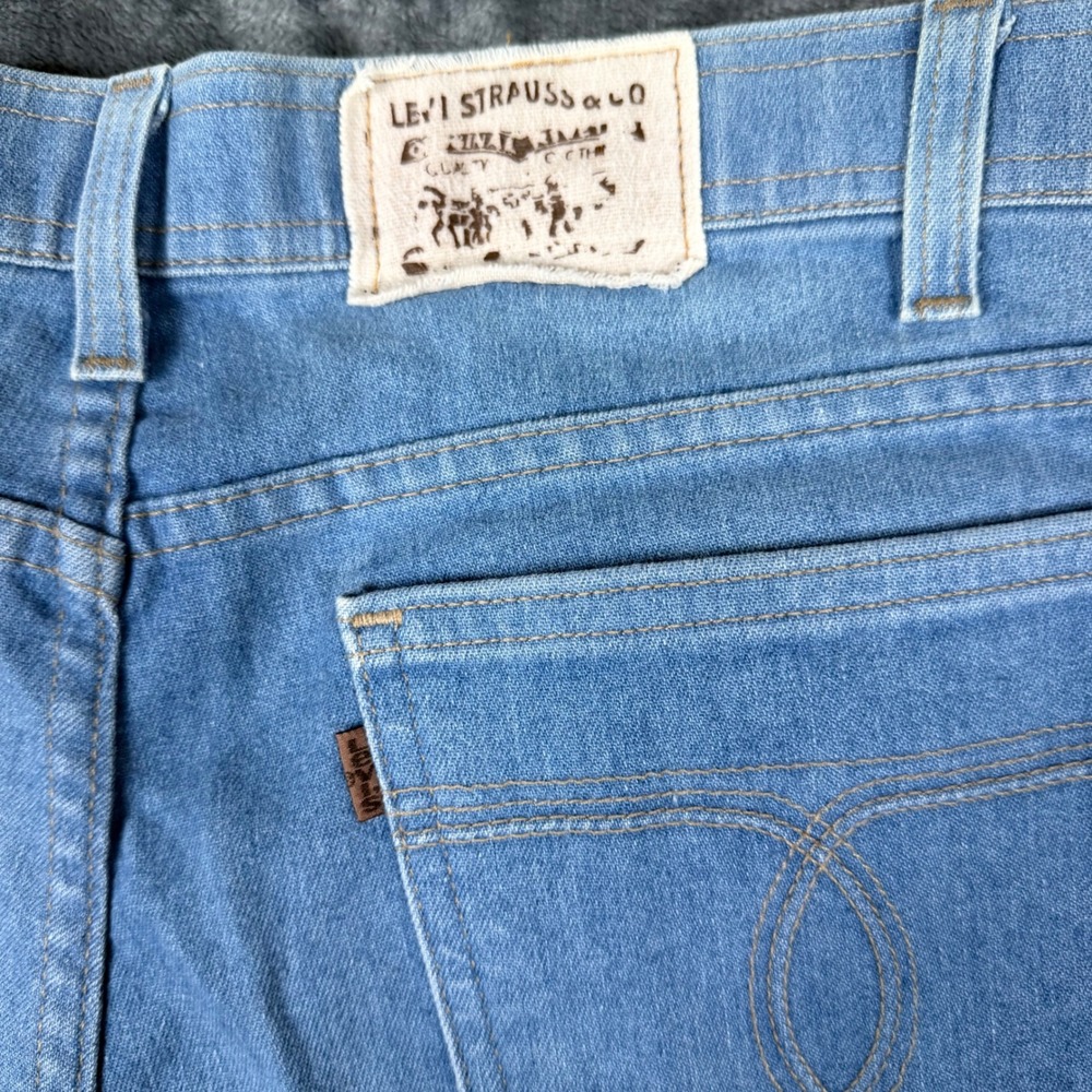 Vintage Levis 517 Orange Tab Jeans Mens 38x29 Light Wash Bootcut Made in USA - Picture 9 of 11